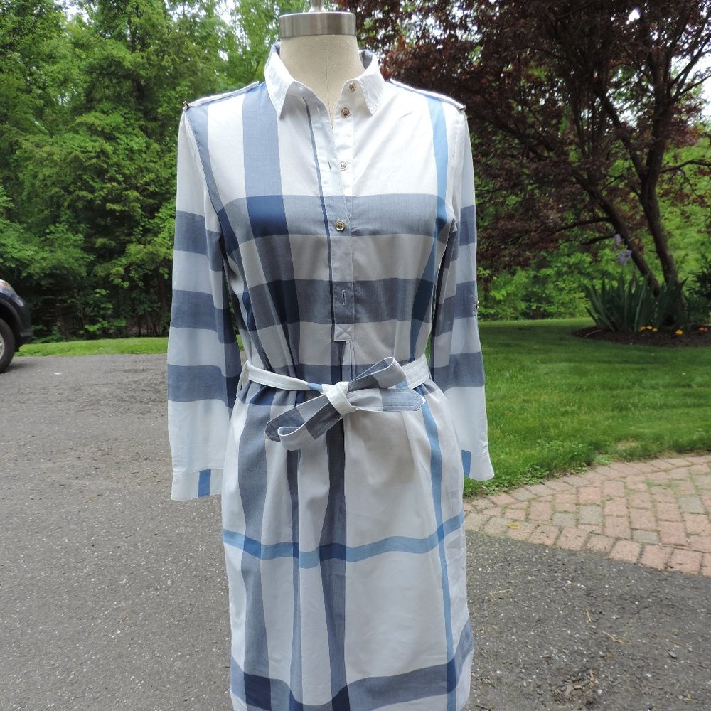 Burberry Brit Blue Checkered Dress